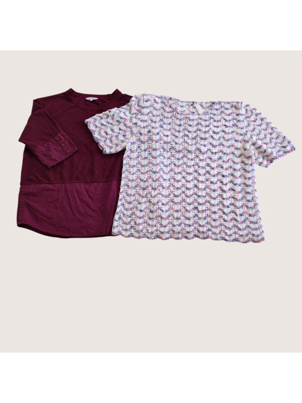Lot of 2 Tops Womens XXL Northern Reflections Softhouse Lagenlook Mature Coastal